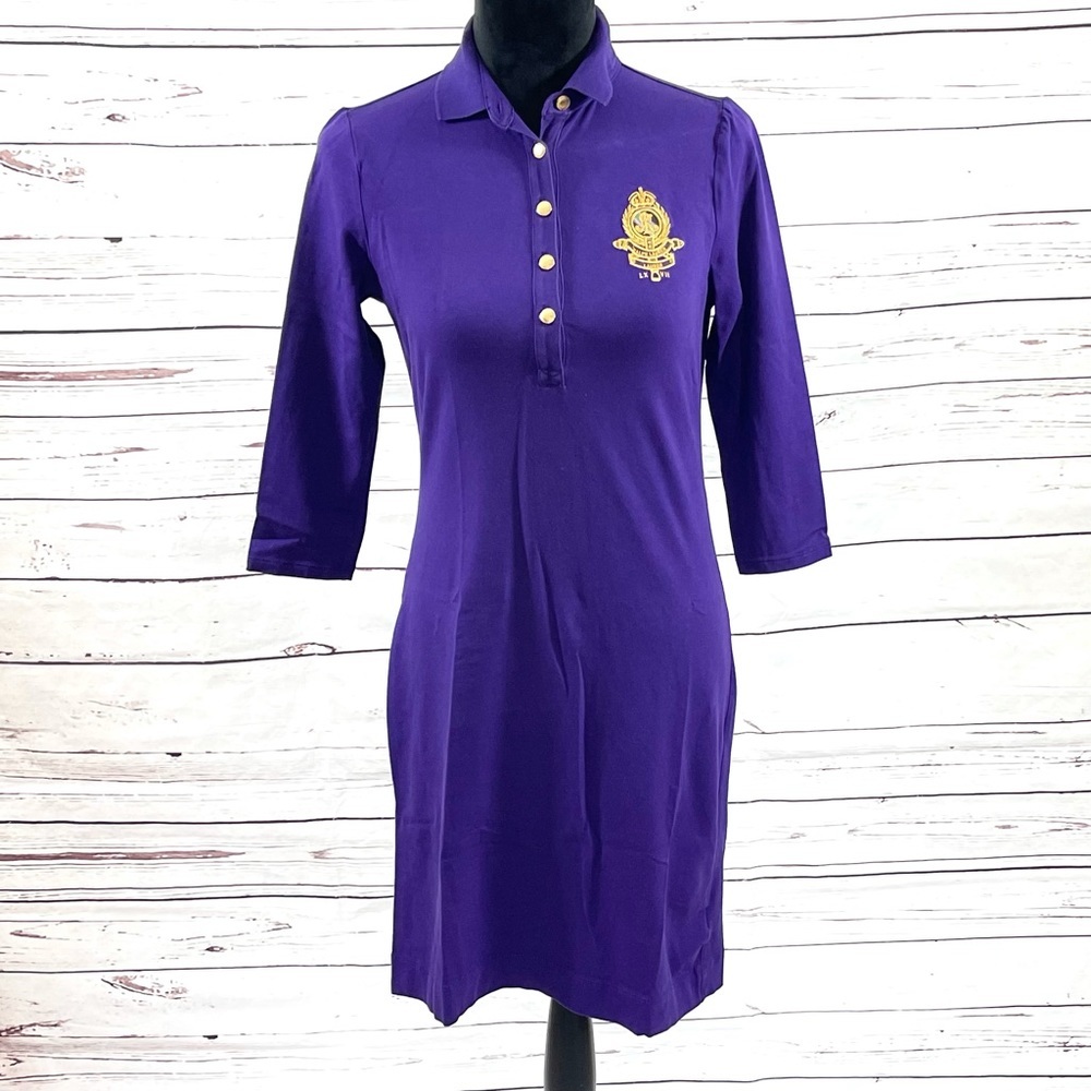Lauren Ralph Lauren Petite women’s Shirt Dress Size S Purple‎